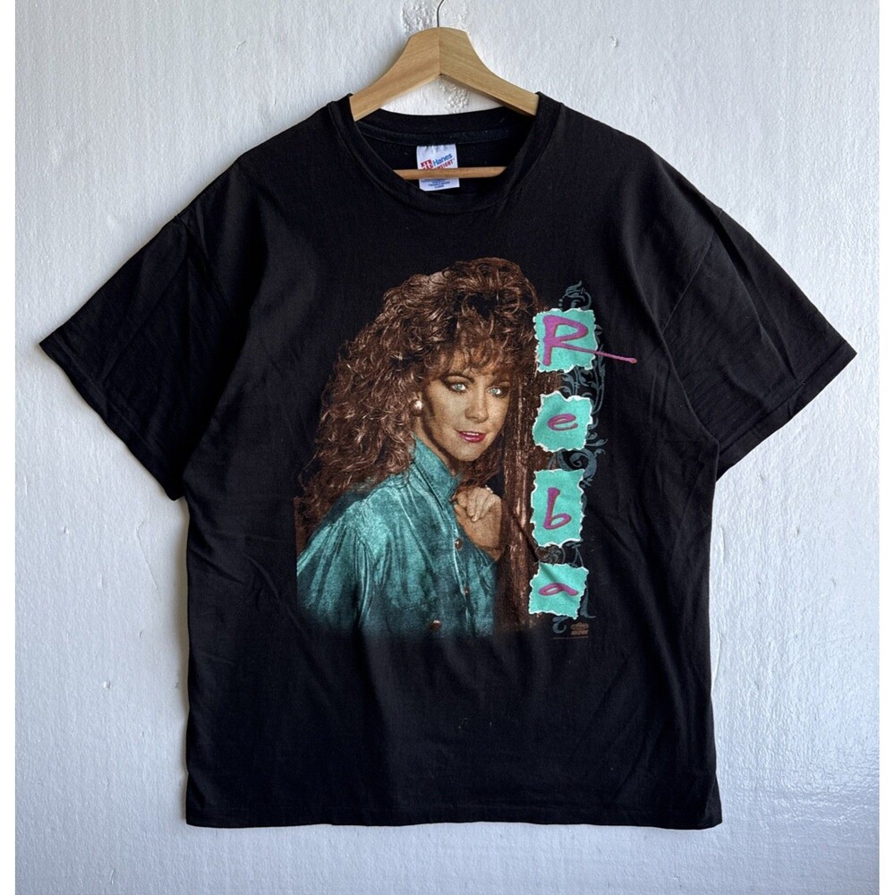 Vintage Reba McEntire 90s Tour T-Shirt Black Single Stitch Hanes Ultraweight XL